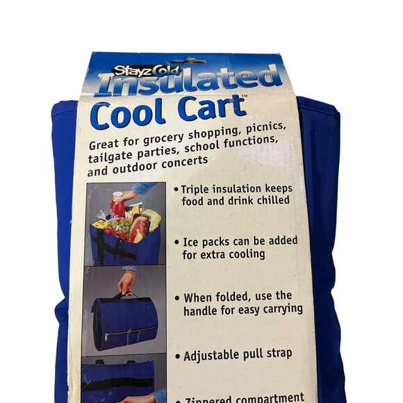 Vintage Innovon StayzCold Insulated Cool Cart NEW Old Stock Blue/ Black - Picture 5 of 11